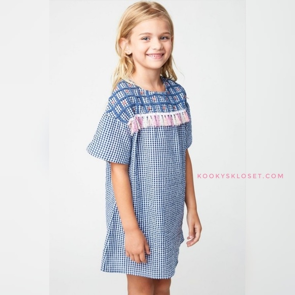 💥BIG SALE💥Mini Embroidered Gingham Shirt Dress - Picture 2 of 3